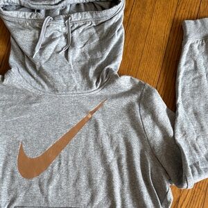 Nike Gray Hoodie with Copper Swoosh